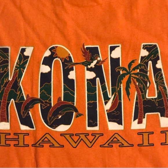 Kona Hawaii T-Shirt Orange Mens Size Large - Picture 3 of 5